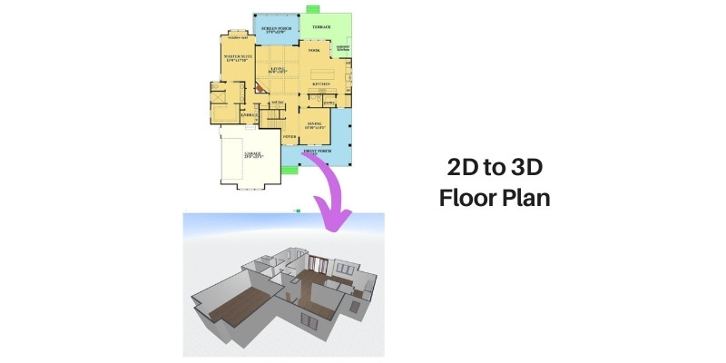 2D to 3D floor plan
