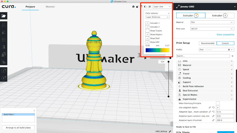 cura, a free 3D slicer for keeping down costs