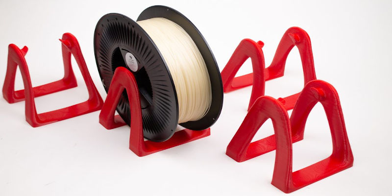 Red filament spool holders