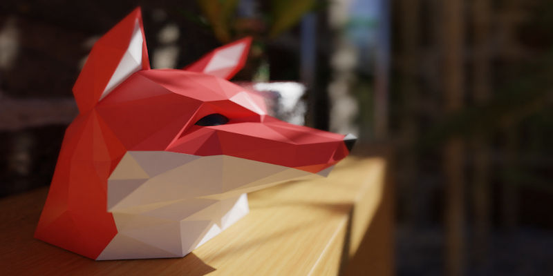 3D printed low poly fox statue