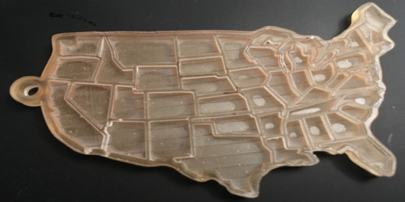 3D printed keychain of the USA