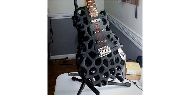 3D Printed Guitar Black Widow