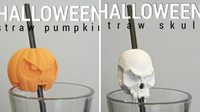 3d printed halloween straw accessories