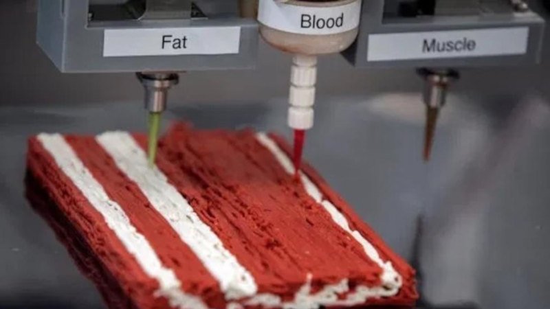 meat 3d printing fat blood and muscle to mimic real meat textures