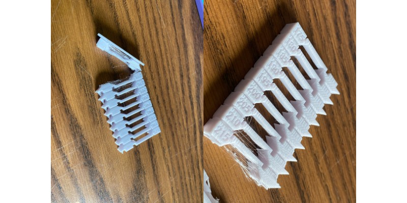 3D printed temperature tower using Sunlu recycled PLA filament