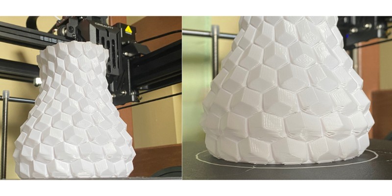 Hexagonal vase layer sagging using Sunlu recycled PLA filament